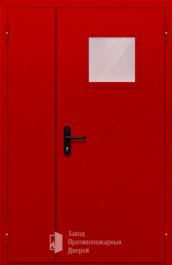 Фото двери «Полуторная со стеклопакетом (красная)» в Протвино