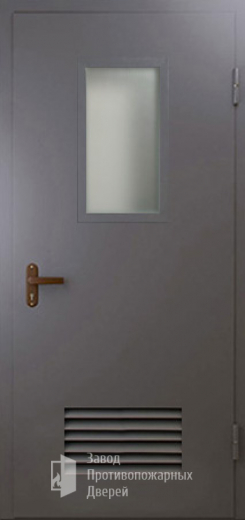 Фото двери «Техническая дверь №5 со стеклом и решеткой» в Протвино