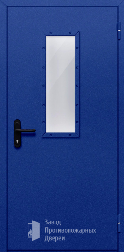 Фото двери «Однопольная со стеклом (синяя)» в Протвино