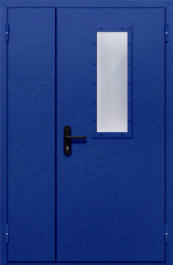 Фото двери «Полуторная со стеклом (синяя)» в Протвино