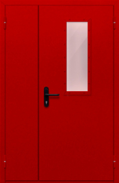 Фото двери «Полуторная со стеклом (красная)» в Протвино