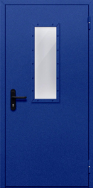 Фото двери «Однопольная со стеклом (синяя)» в Протвино