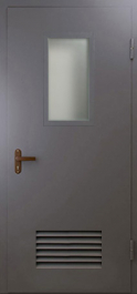Фото двери «Техническая дверь №5 со стеклом и решеткой» в Протвино