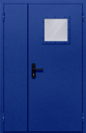 Фото двери «Полуторная со стеклопакетом (синяя)» в Протвино