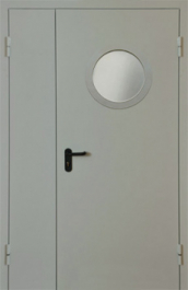 Фото двери «Полуторная с круглым стеклом EI-30» в Протвино